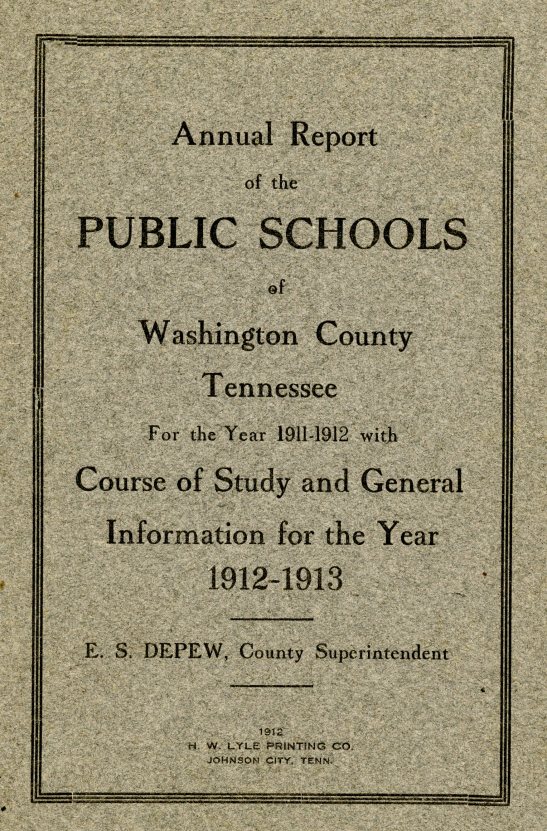 Annual Report for the Public Schools of Washington County, Tennessee